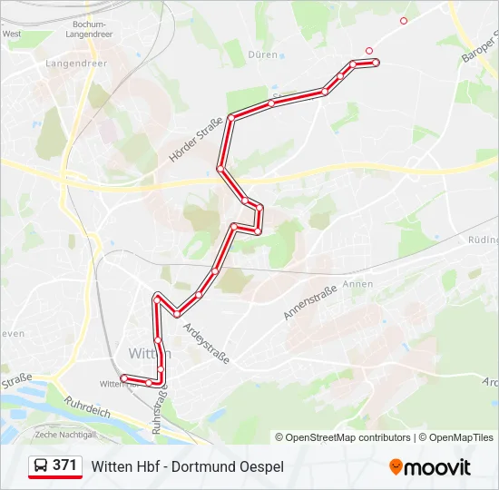 371 Bus Line Map