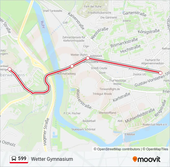599 Bus Line Map