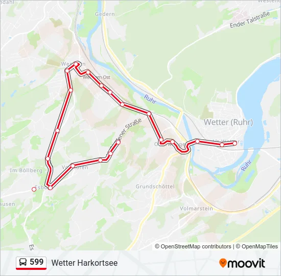 599 Bus Line Map