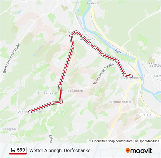 599 Bus Line Map