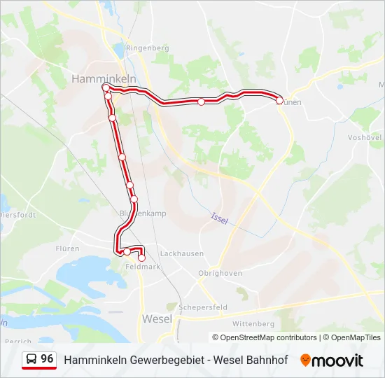 96 Bus Line Map