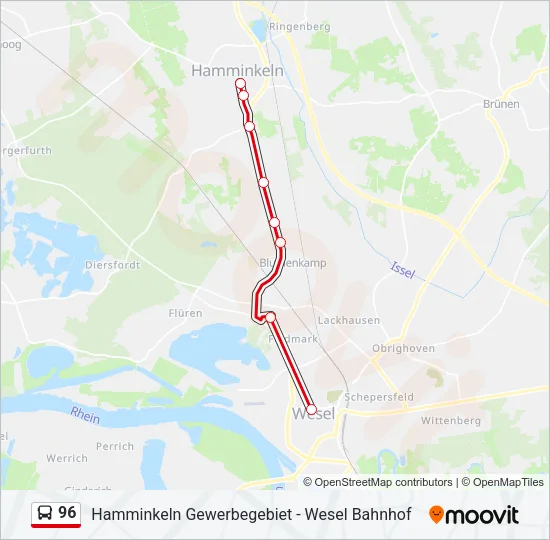96 Bus Line Map