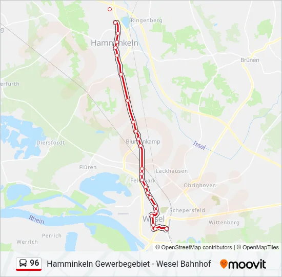 96 Bus Line Map