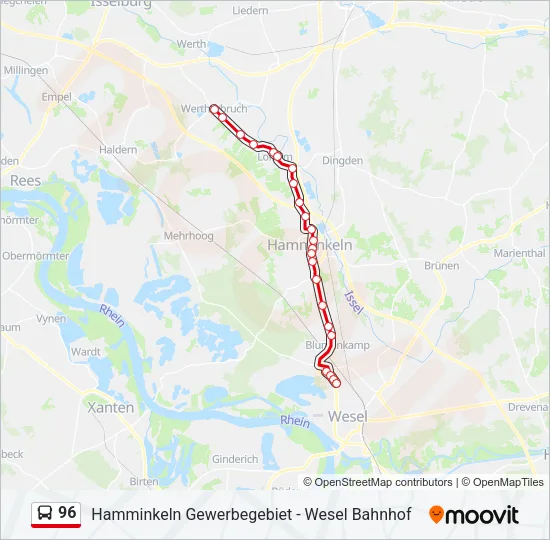 96 Bus Line Map