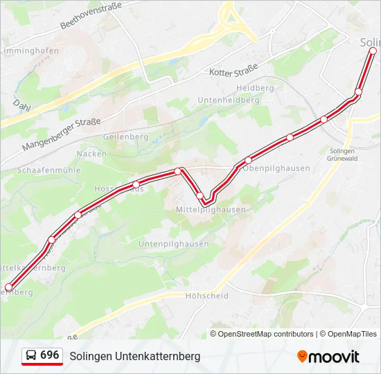 Buslinie 696 Karte