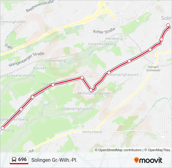 696 Bus Line Map