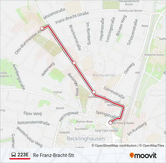 223E Bus Line Map