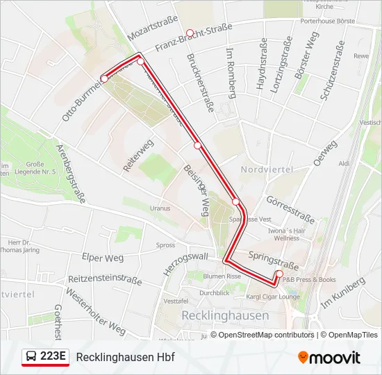 223E Bus Line Map
