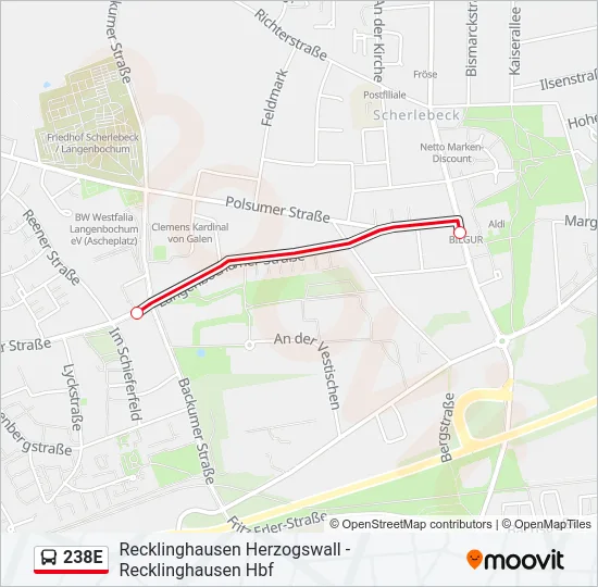 238E Bus Line Map