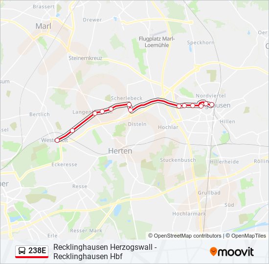 238E bus Line Map