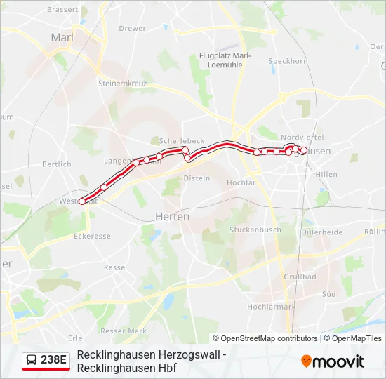 238E Bus Line Map