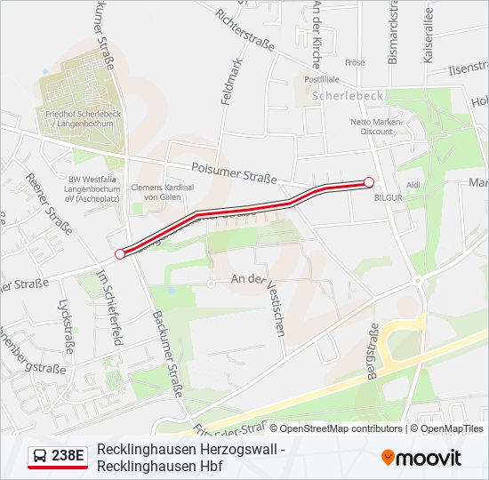 238E bus Line Map