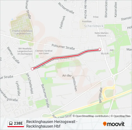 238E Bus Line Map