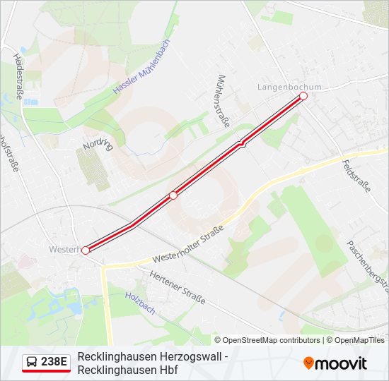 238E Bus Line Map