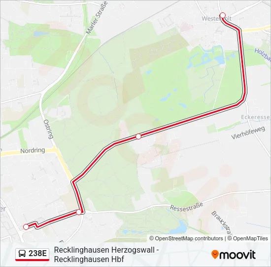 238E Bus Line Map