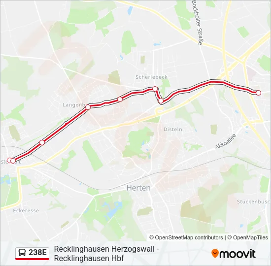 238E Bus Line Map