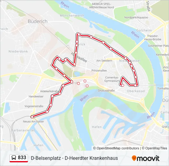 833 Bus Line Map