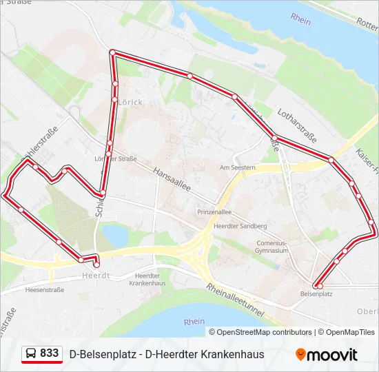 833 Bus Line Map