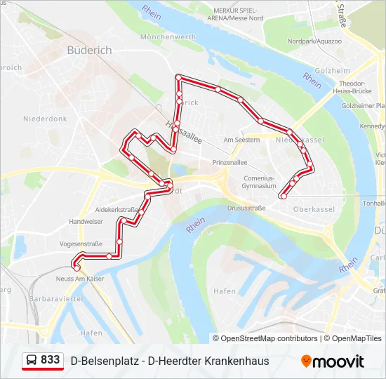 833 Bus Line Map