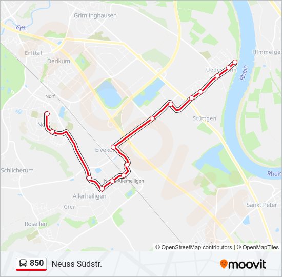 850 Bus Line Map