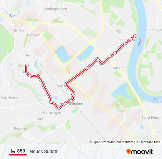 Buslinie 850 Karte