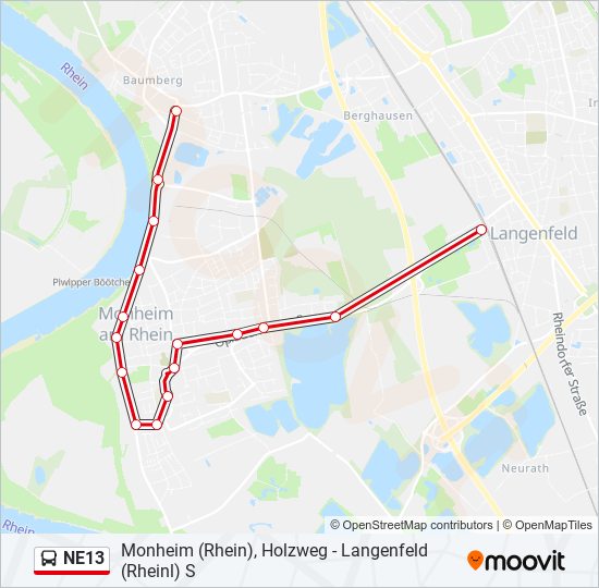 NE13 Bus Line Map