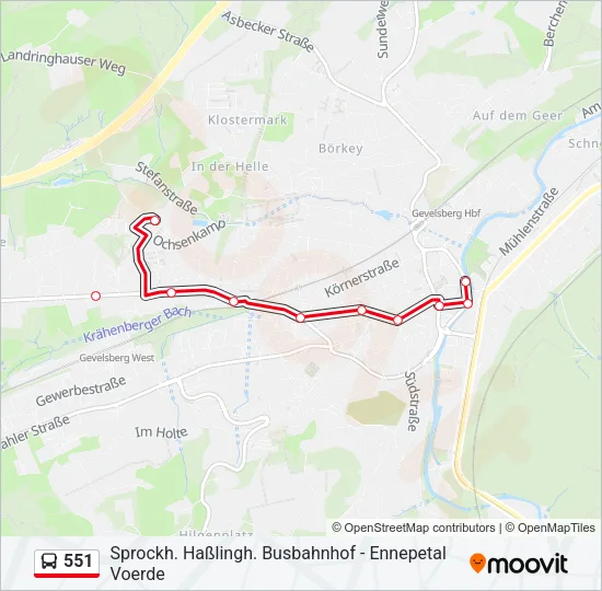 551 Bus Line Map