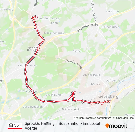 551 Bus Line Map