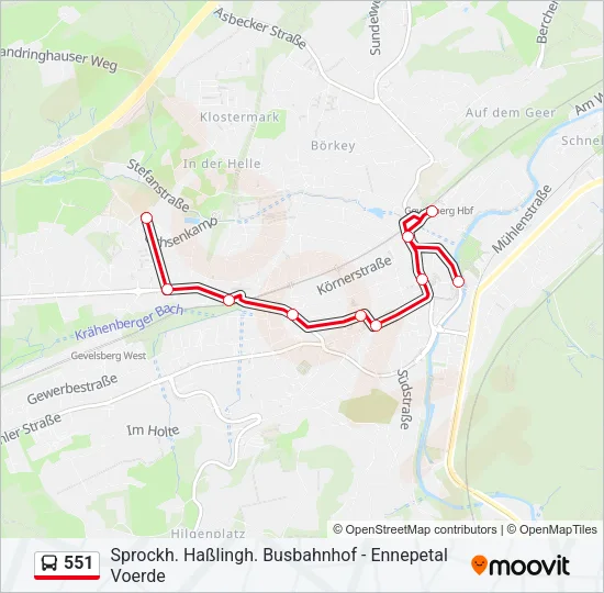 551 Bus Line Map