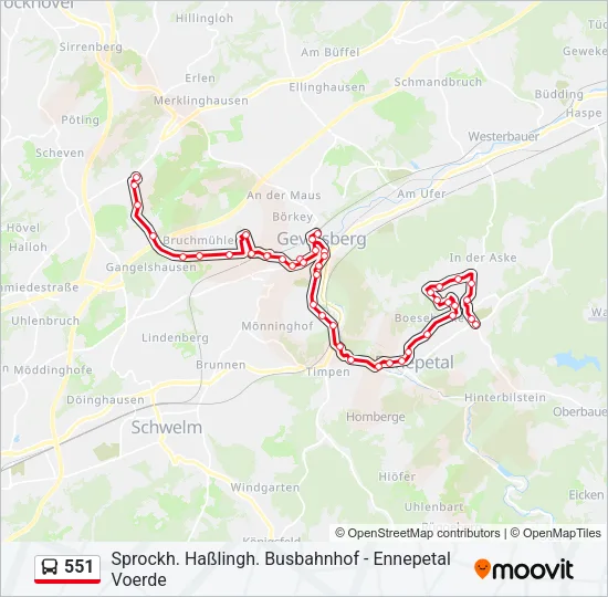 551 Bus Line Map