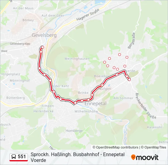 551 Bus Line Map