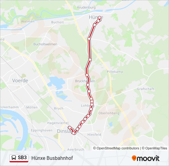 Buslinie SB3 Karte