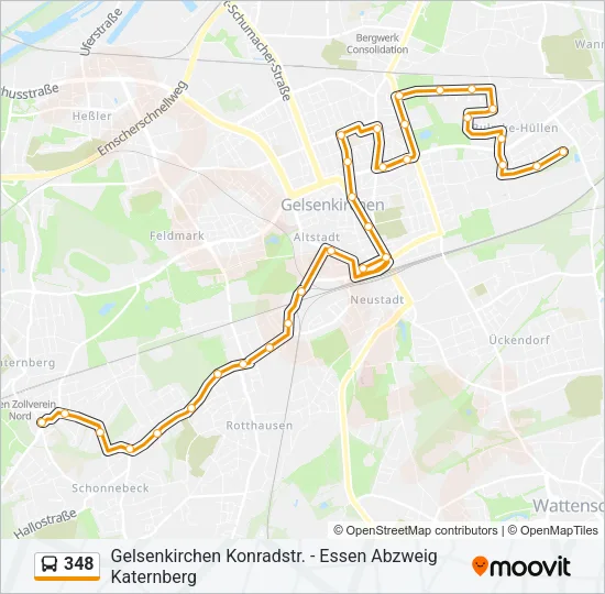 348 Bus Line Map