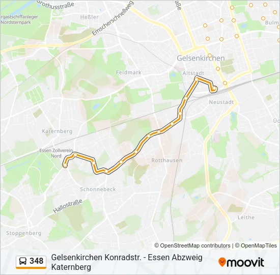 348 Bus Line Map