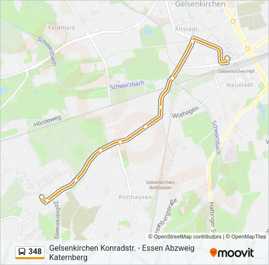 348 Bus Line Map