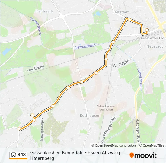 348 Bus Line Map