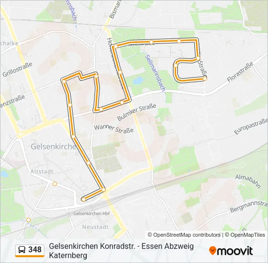 348 Bus Line Map