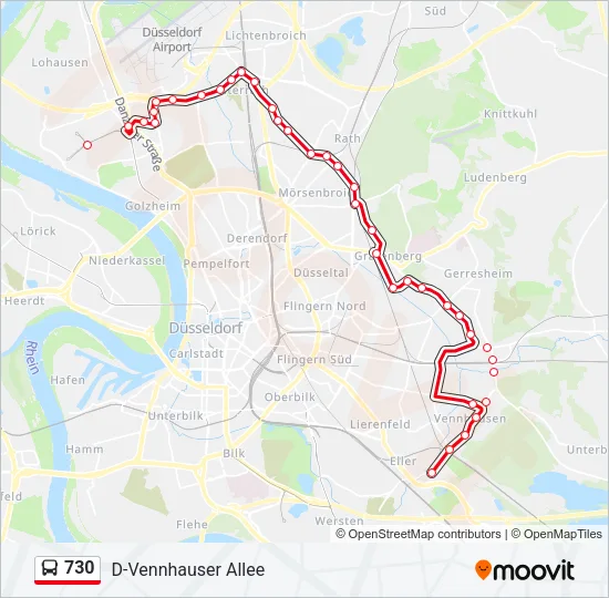 730 Bus Line Map