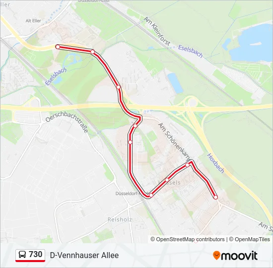 730 Bus Line Map