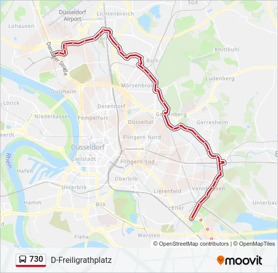 730 Bus Line Map