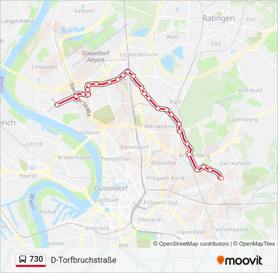 Buslinie 730 Karte