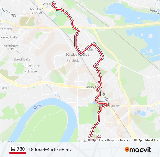 Автобус 730: карта маршрута