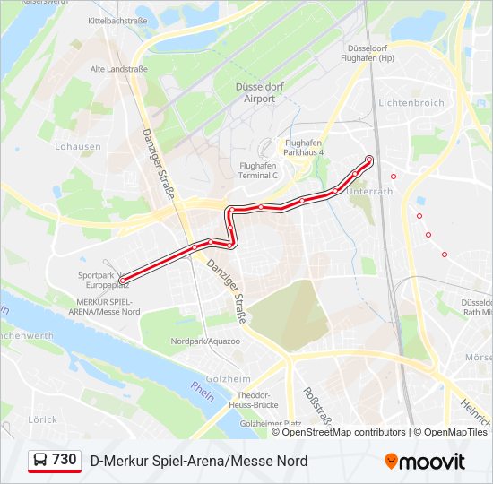 Автобус 730: карта маршрута