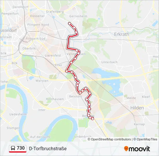 730 Bus Line Map