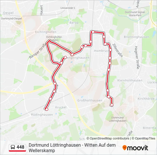 Автобус 448: карта маршрута