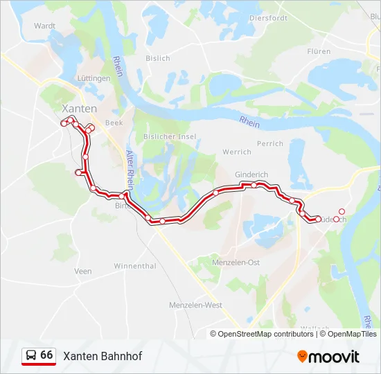 66 Bus Line Map
