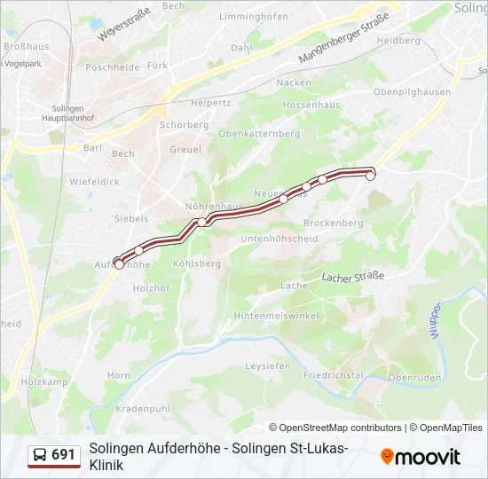 691 Bus Line Map
