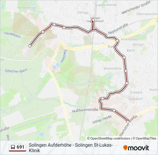 691 Bus Line Map