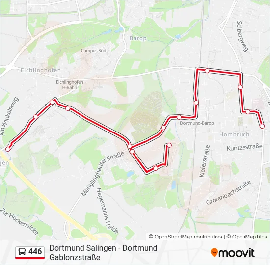 Автобус 446: карта маршрута