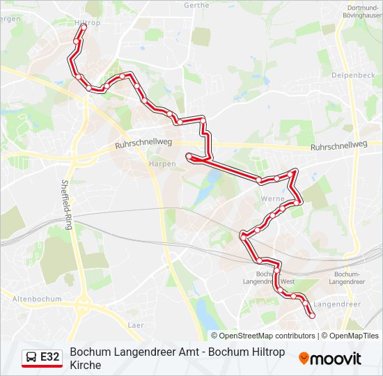 E32 Bus Line Map